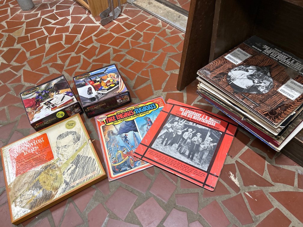 Assorted Vinyl Records and 2 Puzzles