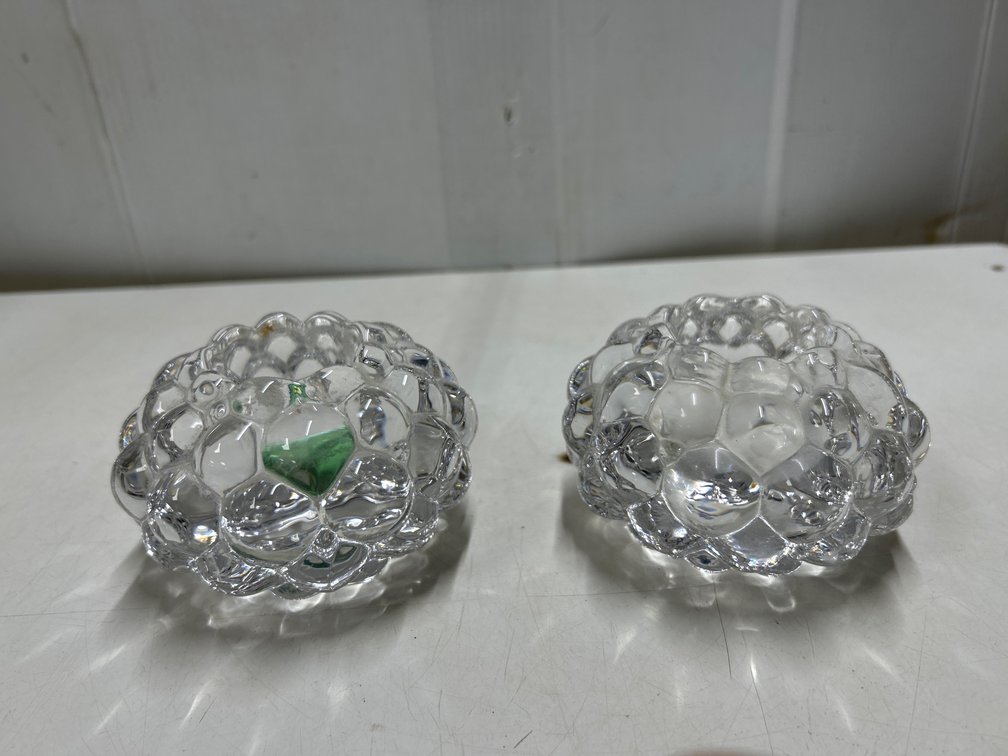 Orrefors Rasberry Votive Holders