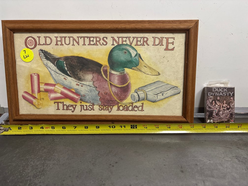 Framed saying & pack of cards
