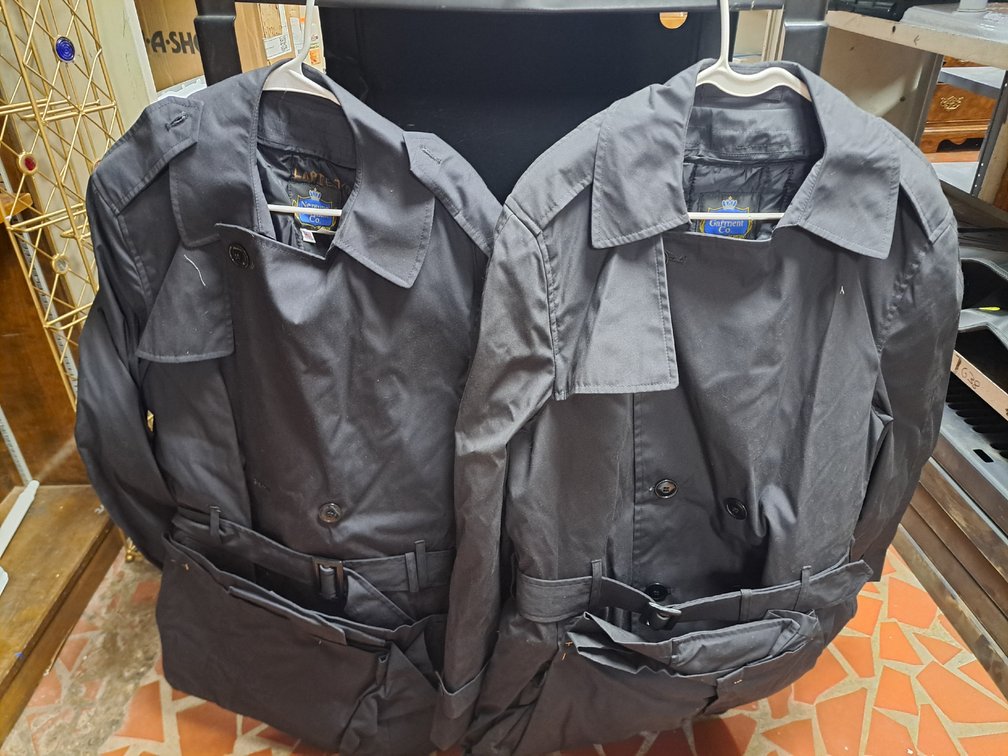 (2) Neptune Garment Co. Trenchcoats