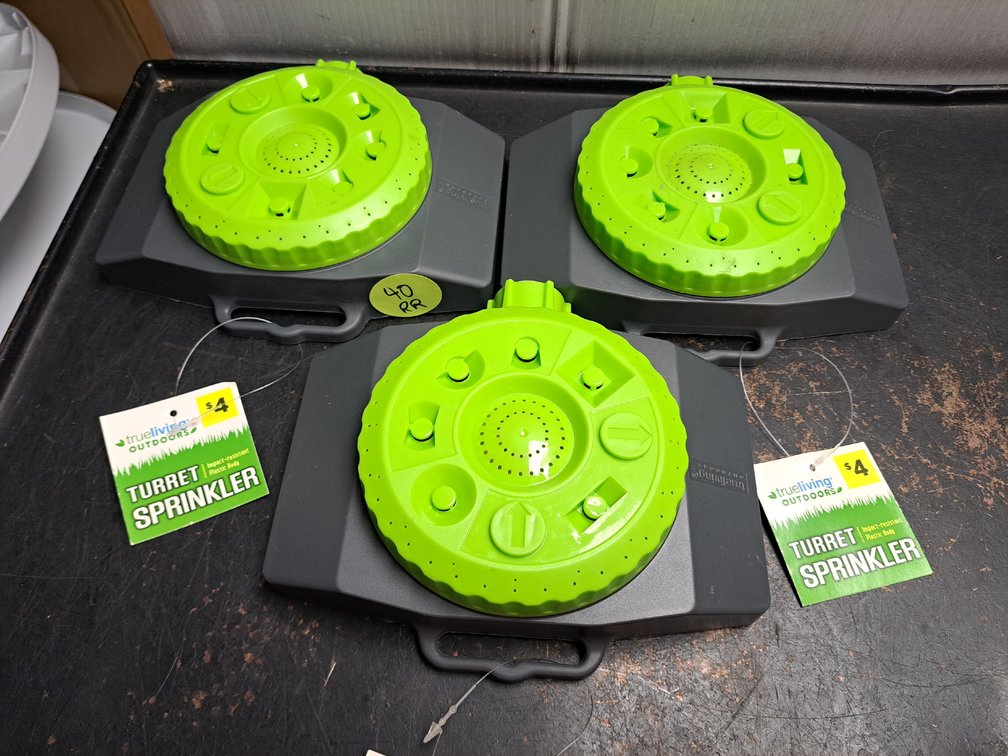 (3) True Living Outdoors Turret Sprinklers