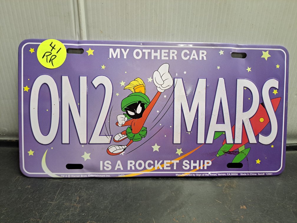 Marvin The Martian Metal Vanity License Plate