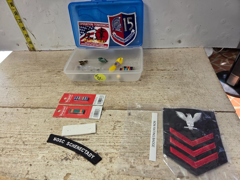Navy Petty Officer patch + assorted military award ribbons