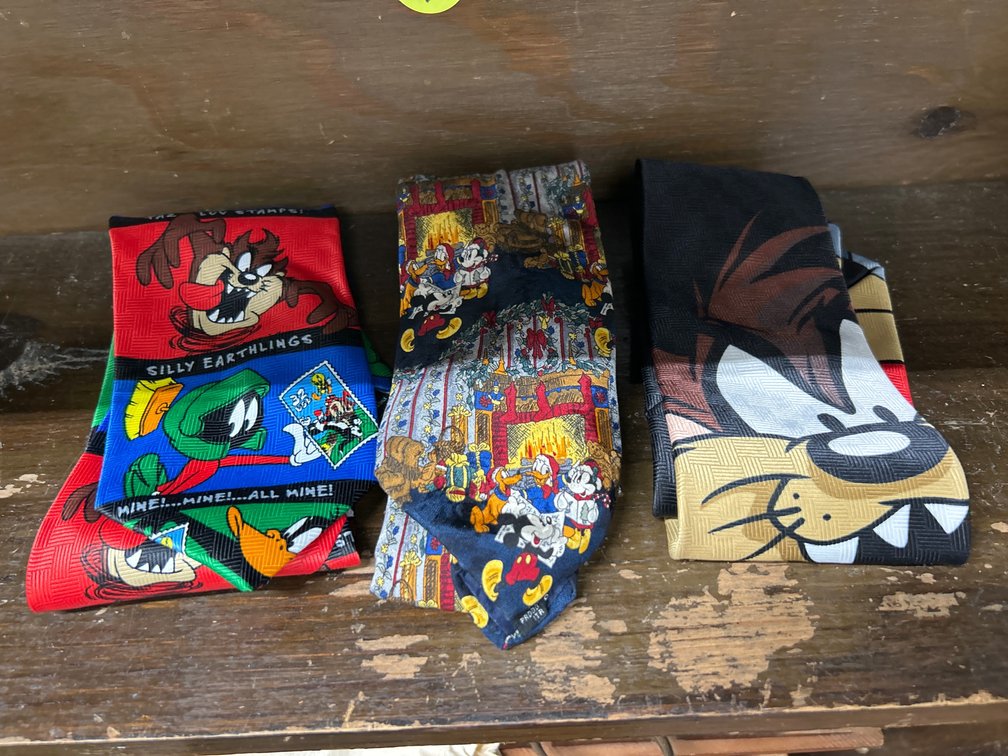 2 Looney Tunes Ties and Mickey Mouse Tie