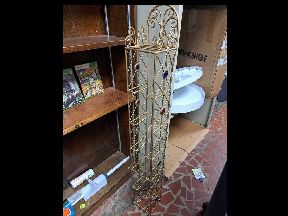 Vintage Wrought Iron CD Storage Tower