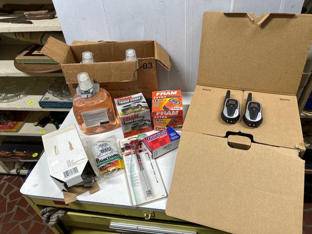 Oil Filters, Walkie Talkies, Soap+