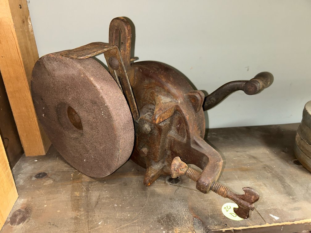 Hand Cranked Bench Grinder