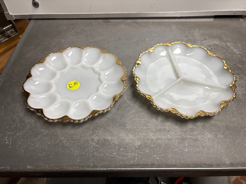 Egg dish & divided serving  dish