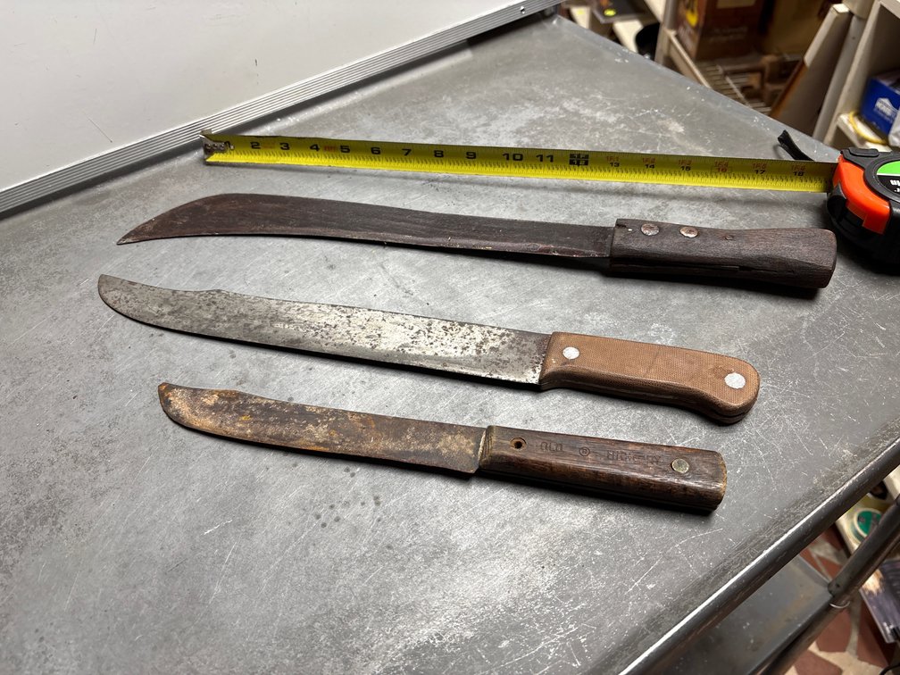 Three large knives