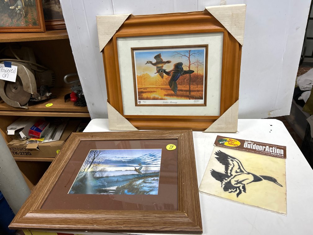 2 Duck Prints Framed, Bass Pro Shops Decal