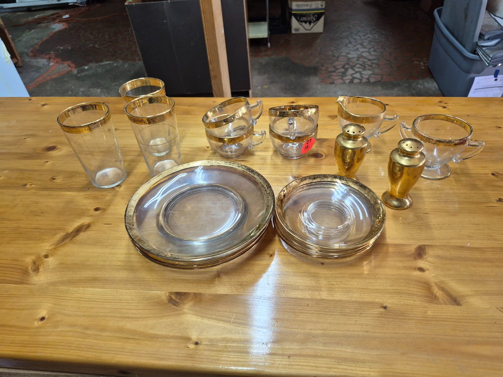 Gold trimmed dish set