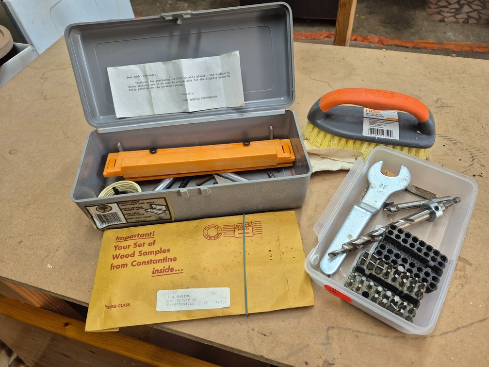 Assorted tools, hardware, plastic toolbox +