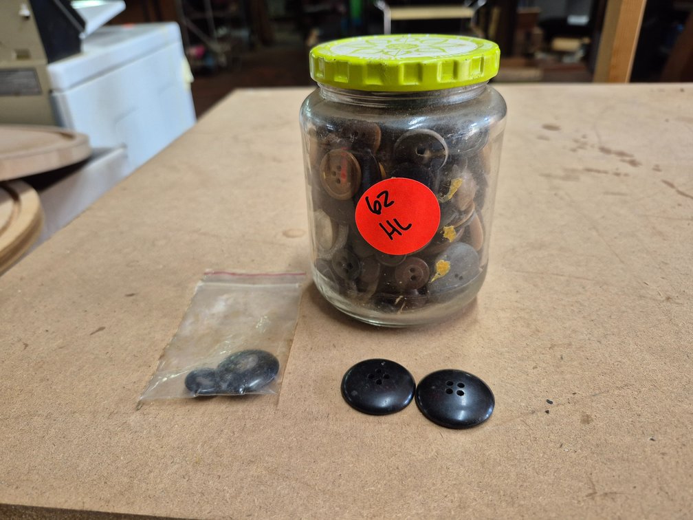 Jar of vintage buttons