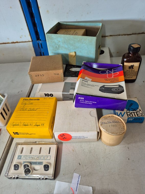 Assorted film rolls, typewriter supplies++