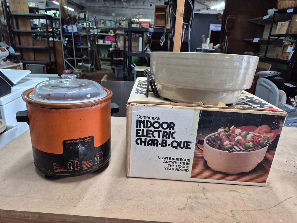 Slow Crockery Cooker, Indoor Electric Char-B-Cue