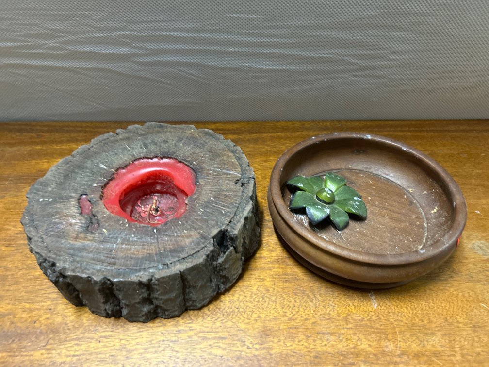 Unique Wood Candle, Wood Bowl