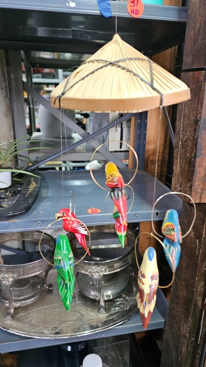 Parrot wind chime decor