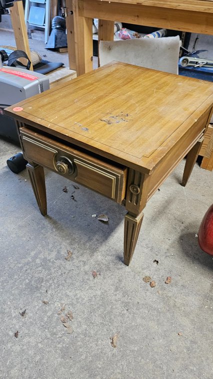 Wood side table