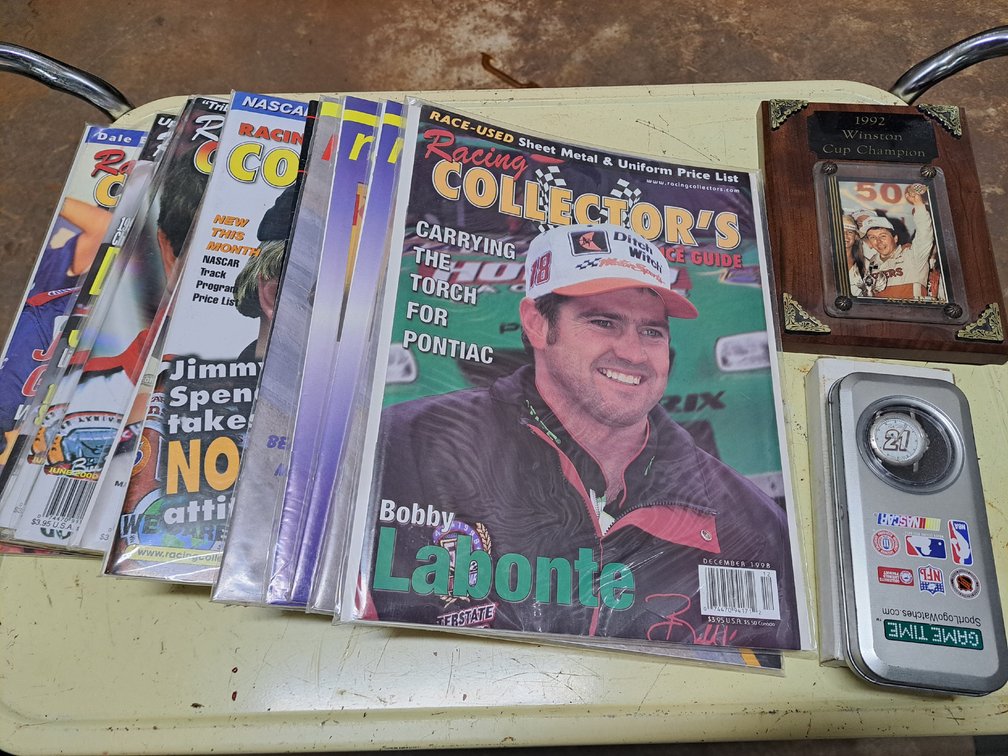 Vintage NASCAR Magazines/Watch/Plaque