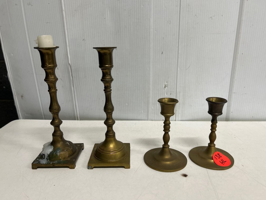 4 Brass Candle Holders