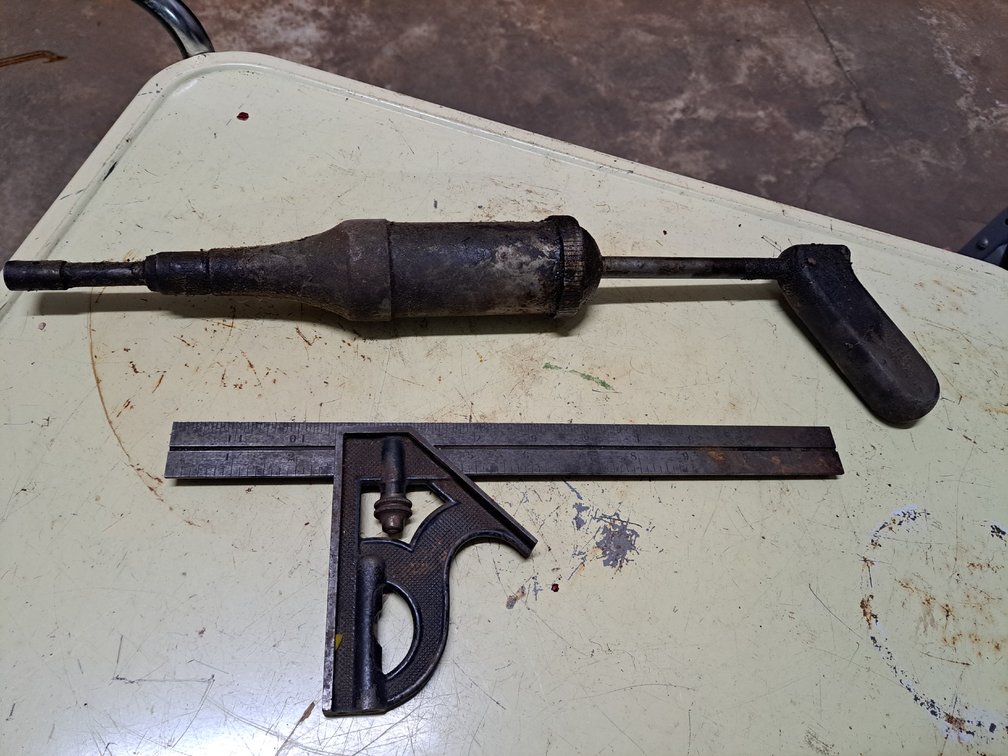 Vintage Grease Gun/Combination Square