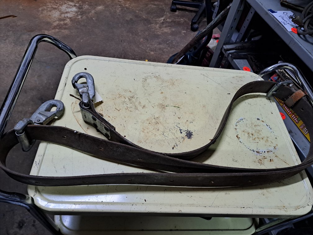 Leather Lineman's Positioning Safety Strap