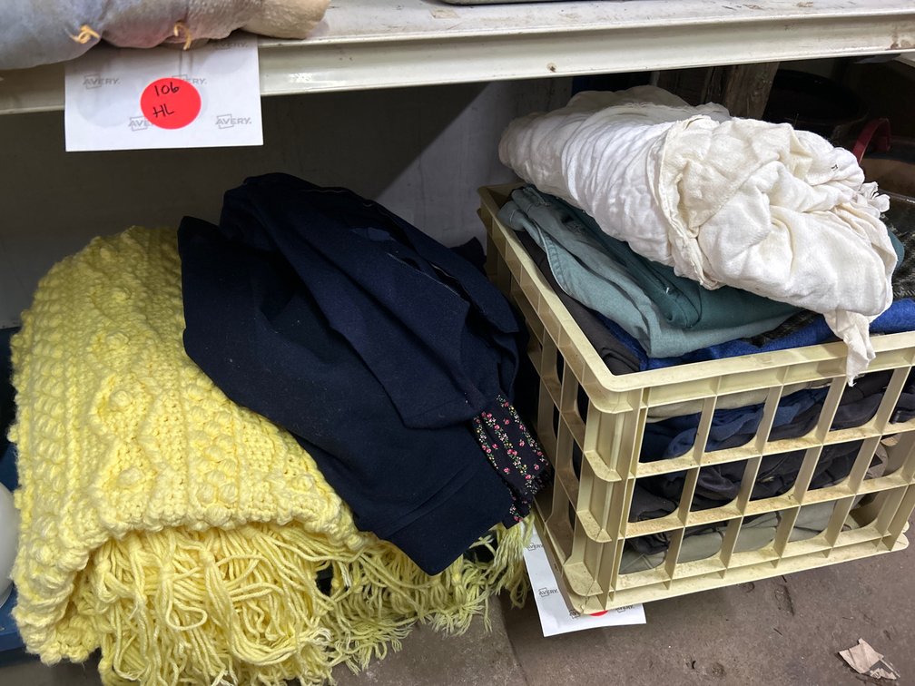 Yellow Blanket, Assorted Pants and Fabric