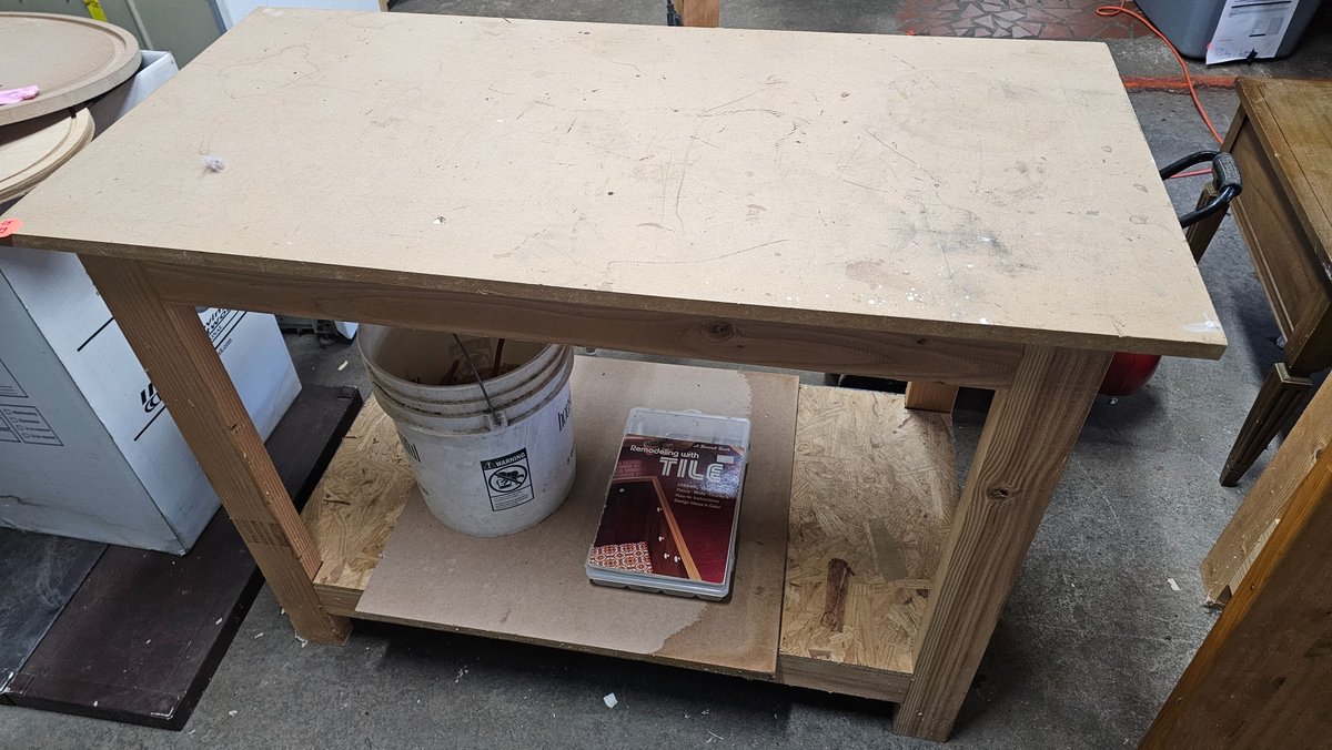 Wood tabletop with under storage++