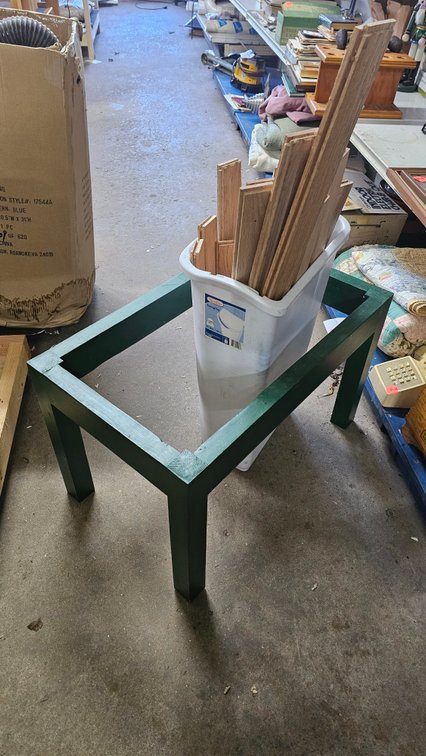 Wood base frame/ tung&groove wood pieces +