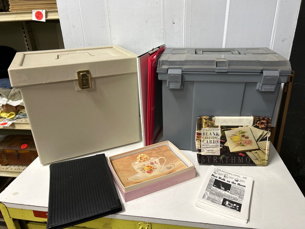 Plastic Filing Boxes, Greeting Cards+