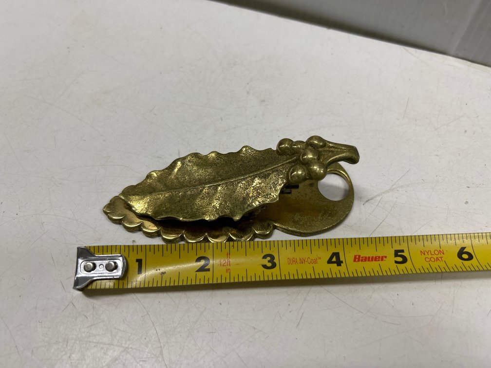 Virginia Metalcrafters Solid Brass Holly Leaf Paper Clip