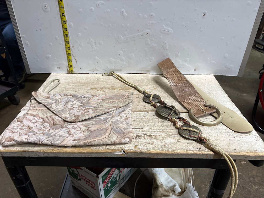 Two women’s belts & a purse