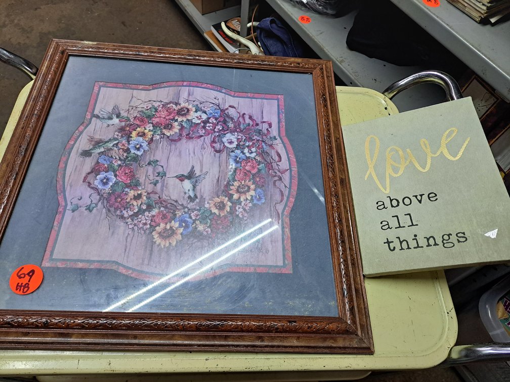 Framed Hummingbird Print/Love Decor