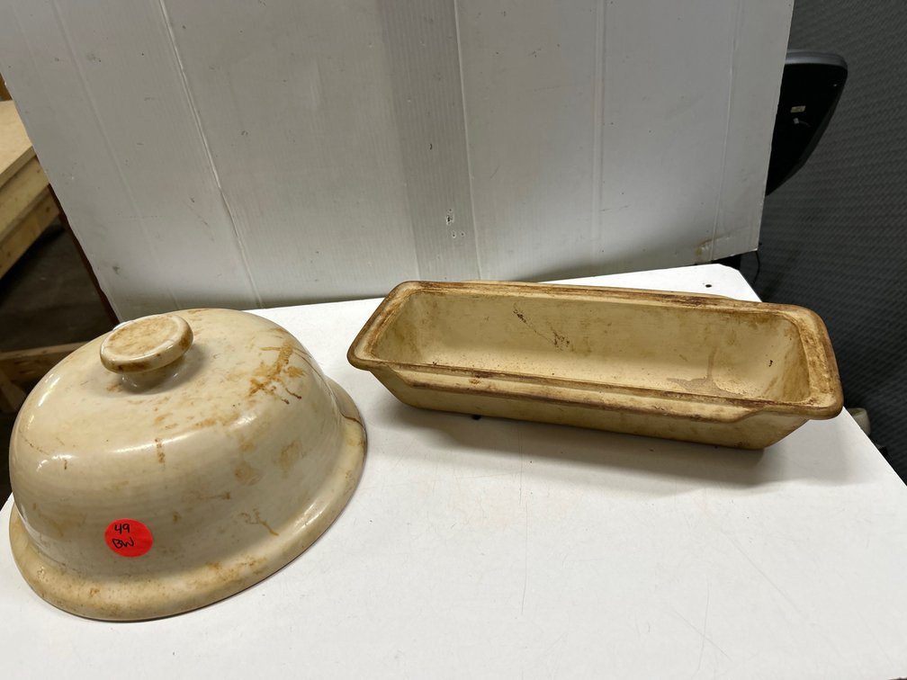 Stoneware Long Loaf Pan, Stoneware Lid