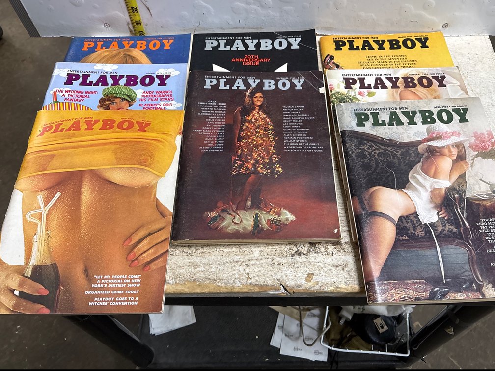 8 total 1968 & 1974 Playboy magazines