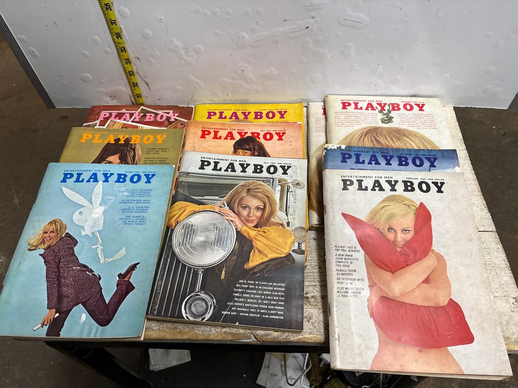 Ten 1969 Playboy magazines