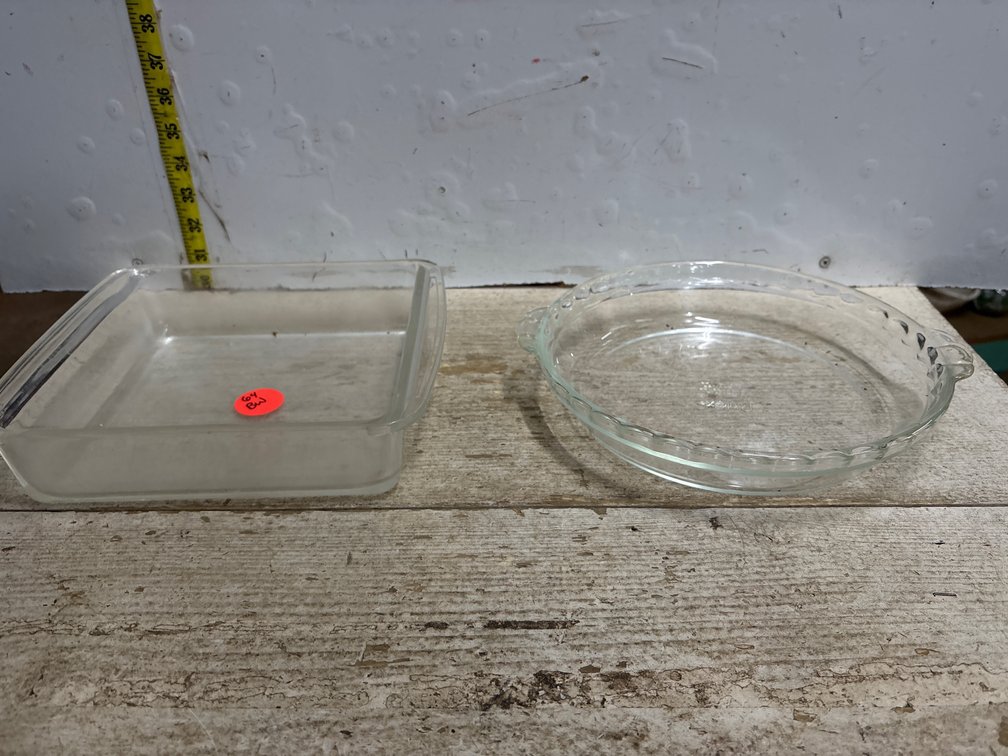 Two Pyrex baking dishes