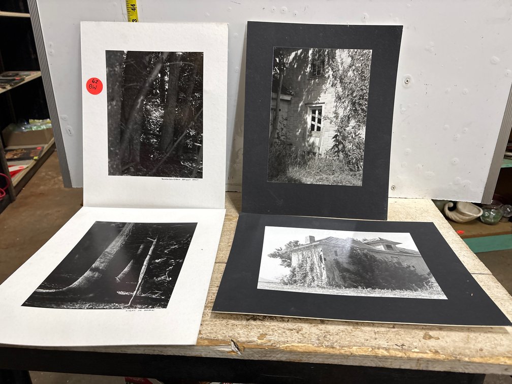 Four matted  B&W photo’s of local area