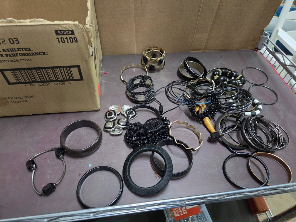 Black assorted bracelets
