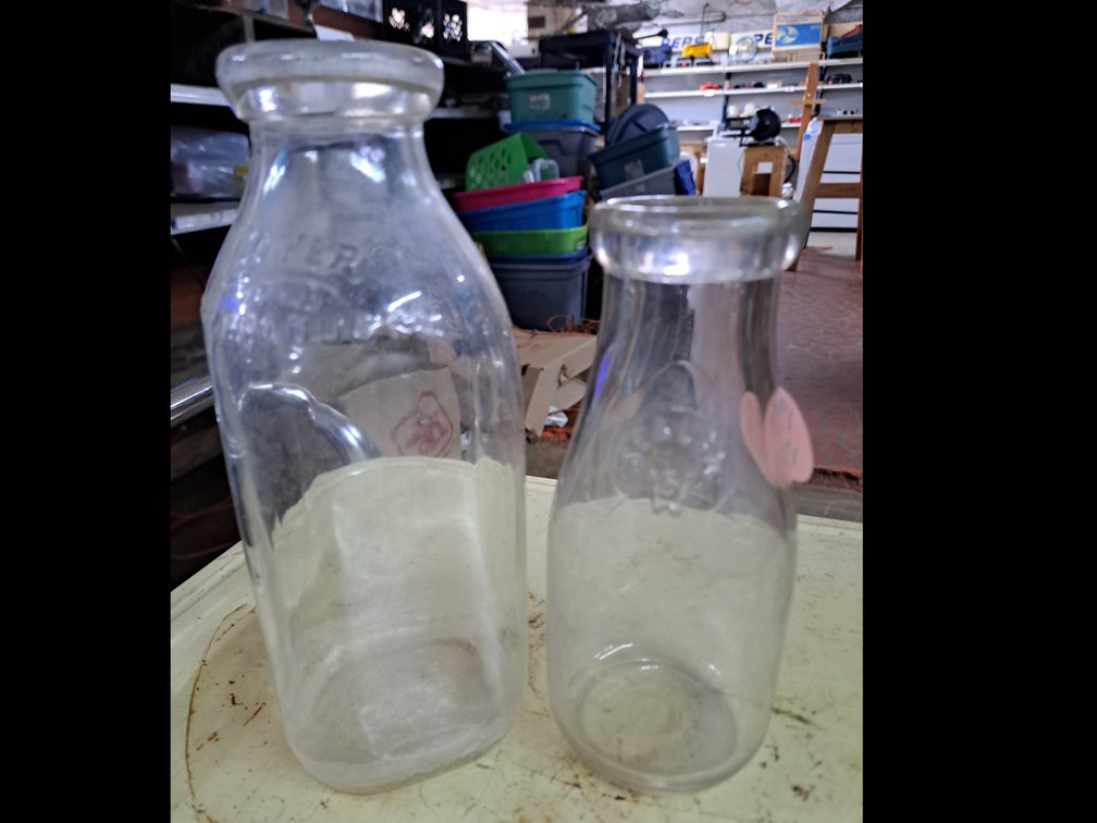 Vintage Glass Milk Bottles