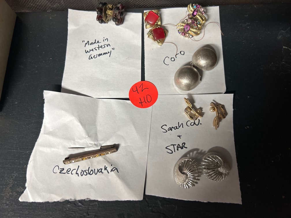 Marked Clip On Earings, Tie Clip
