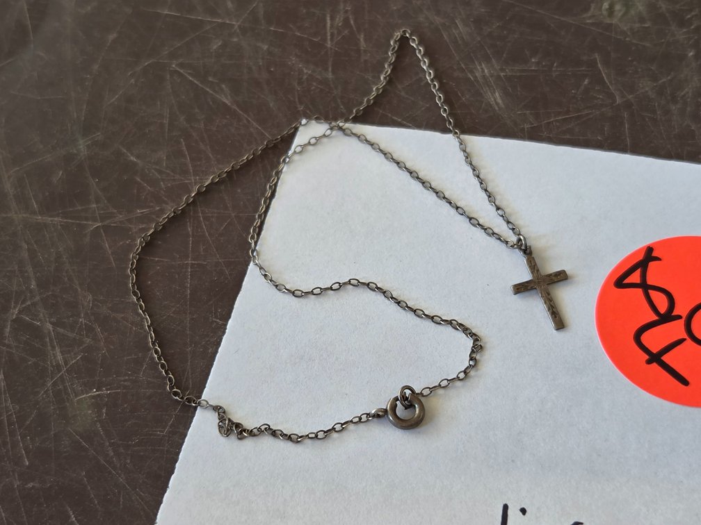Sterling cross & necklace