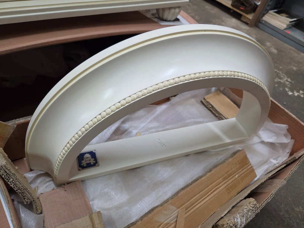 Four Princess Crown half rounds, Antique White