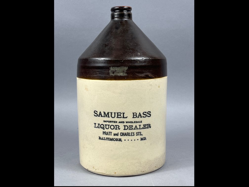 Samuel Bass Liquor Dealer Stone Jug