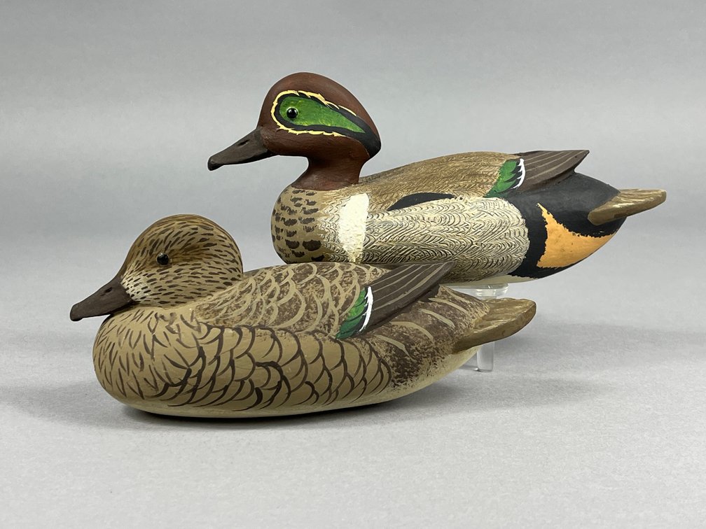 Green Wing Teal Pair by John Holloway
