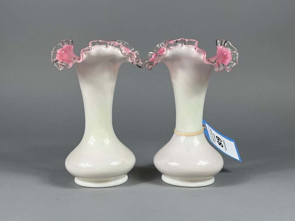 Ruffled Matching Vases