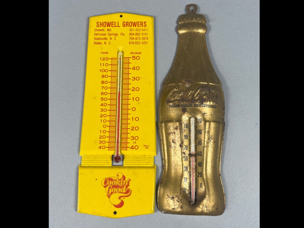 2 Advertising Thermometers 