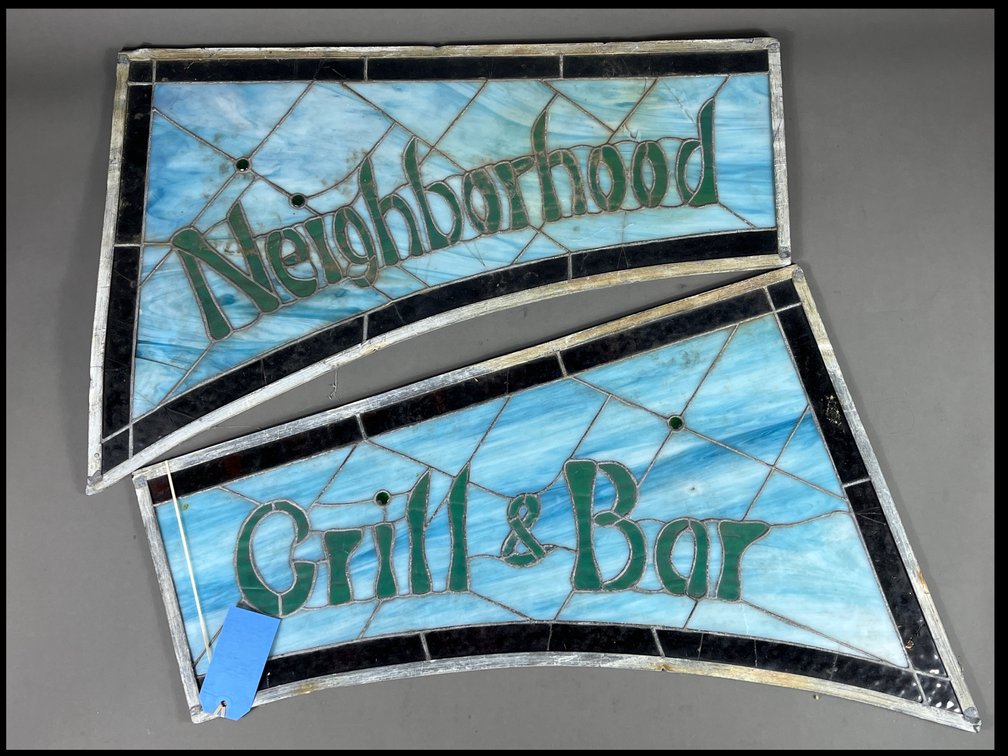 Stained Glass Bar Grill Sign