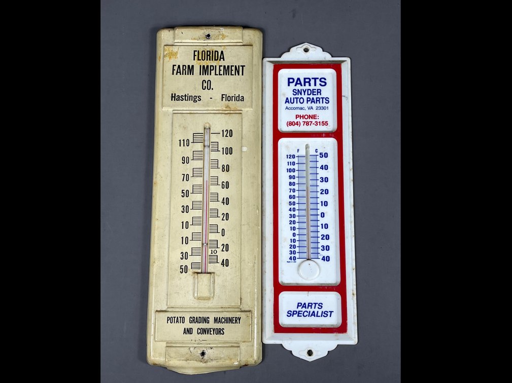 Lot of 2 Advertising Thermometers