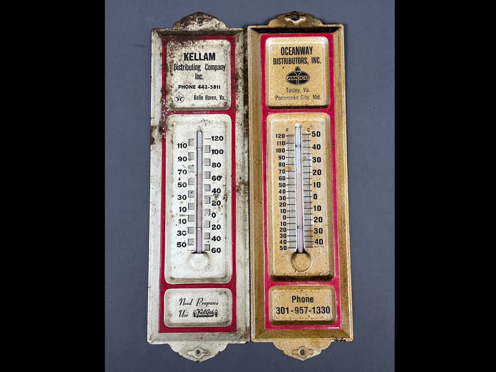 Lot of 2 Advertising Thermometers 